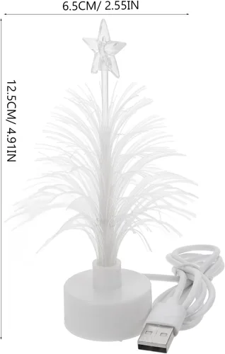 Vista 3 de Árbol de Navidad USB de fibra óptica con cambio de color para mesa de fiesta de Navidad