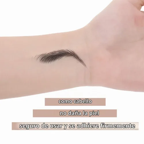 Vista 4 de 6 hojas 4D de cejas de transferencia autoadheribles con apariencia de vello natural, impermeables, preparadas y modeladas con estilo arqueado