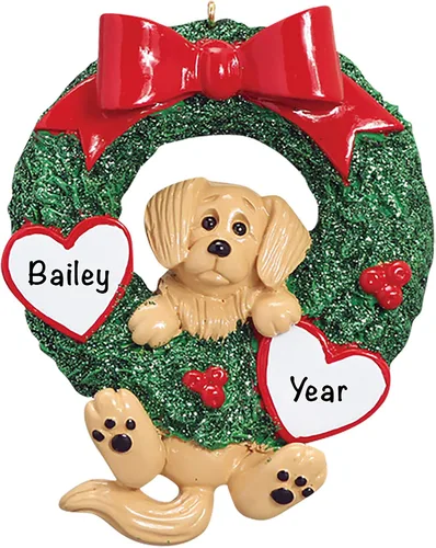 Vista 12 de Adorno de perro Labrador negro personalizado 2026 Personalizado las 24 horas, adornos de Navidad para mascotas grabados con láser para árbol