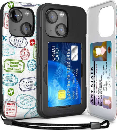 Vista 16 de TORU CX Slim - Funda tipo cartera para iPhone 15, funda protectora a prueba de golpes resistente con tarjetero oculto y ranura para tarjetas, espejo