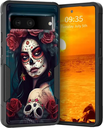 Vista 210 de Funda para Pixel 6A, Híbrida de Doble Capa de Servicio Pesado Resistente a Prueba de Golpes PC Duro + Funda Protectora de Silicona Suave para Google