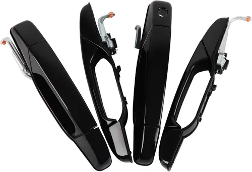 Vista 6 de Manija de Puerta Exterior Negra 4 Piezas Delantera Trasera Conductor y Pasajero Compatible con Cadillac Escalade 2007-2014 Chevy Avalanche Silverado