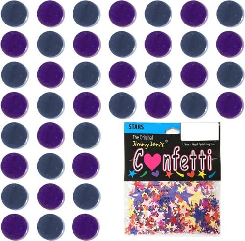 Vista 154 de Confetti Circle 1/4" Negro, Azul Marino Combo - 2 bolsas de media onza (1 oz) (8550/9971)