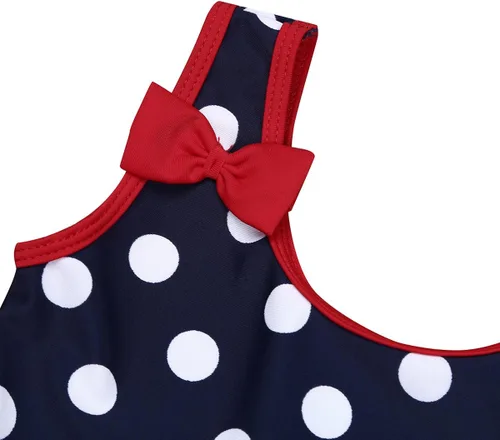 Vista 5 de CHICTRY Traje de baño con falda de una pieza con lunares y volantes