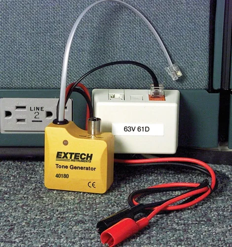 Vista 3 de Extech 40180 Kit de buscador de circuito de sonda amplificadora y generador de tono Buscador de cables, prueba de continuidad, RJ11/RJ45, clips