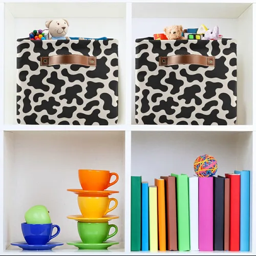 Vista 6 de Cesta de almacenamiento grande con asas para dormitorio, hogar, oficina Color 6