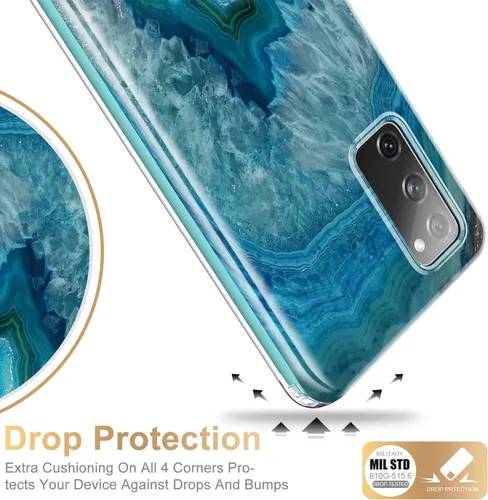 Vista 4 de Esdot Funda compatible con Samsung Galaxy S20 FE con protector de pantalla integrado, con diseño de moda para mujeres y niñas, funda protectora