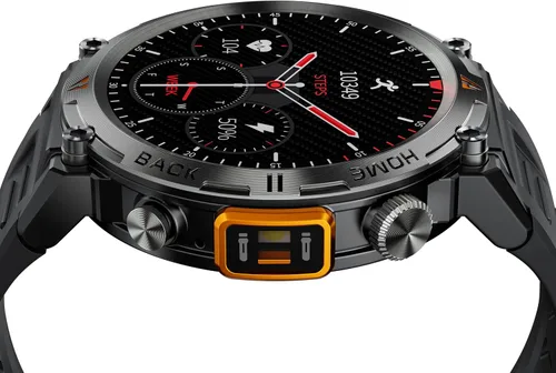 Vista 18 de Reloj inteligente militar para hombres táctico resistente Bluetooth llamada Negro