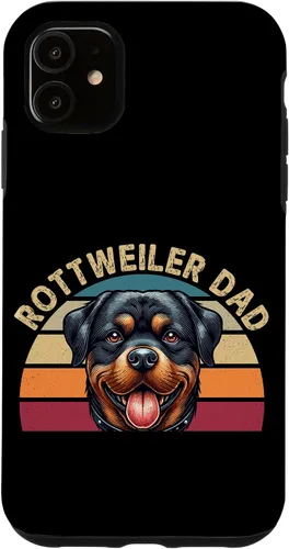 Vista 8 de Rottweiler Dad Rottie Father Dog Parent Father's Day Retro Case for iPhone 16