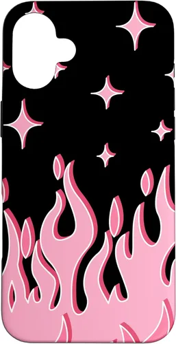 Vista 23 de Lindo patrón de llama rosa Grafitti Flames Pastel Goth Case para iPhone 17