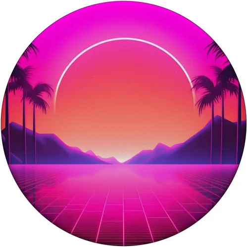 Vista 3 de Retrowave 80s Vaporwave Synthwave Sunrise PopSockets Standard PopGrip