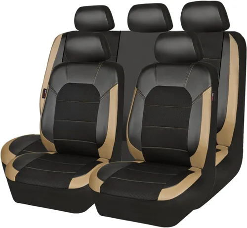 Vista 29 de CAR PASS Fundas de cuero para asientos delanteros solamente, con fundas de asiento delantero de malla de aire, transpirables, fundas de asiento