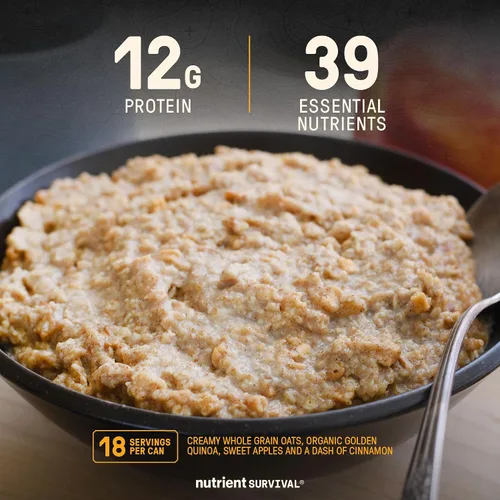 Vista 2 de Harina de avena instantánea con alto contenido de proteínas, manzana y canela, suministros de preparación liofilizados y suministro de alimentos
