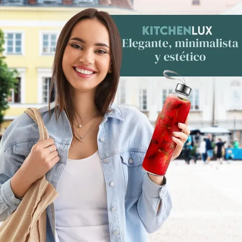 Vista 7 de Kitchen Lux Botellas de agua de vidrio de 24 oz (juego de 4) con mangas