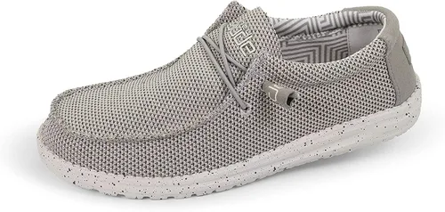 Vista 15 de Hey Dude Wally Linen - Mocasines para hombre, cómodos y ligeros, sin cordones Blanco