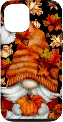 Vista 27 de iPhone 13 Lindo gnomo de Acción de Gracias calabaza otoño árbol otoño hojas caso