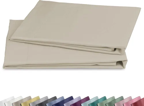 Vista 10 de California Design Den Juego de 2 fundas de almohada estándar tamaño Queen - 100% algodón, juego de 2 fundas de satén suave, se adapta a almohadas