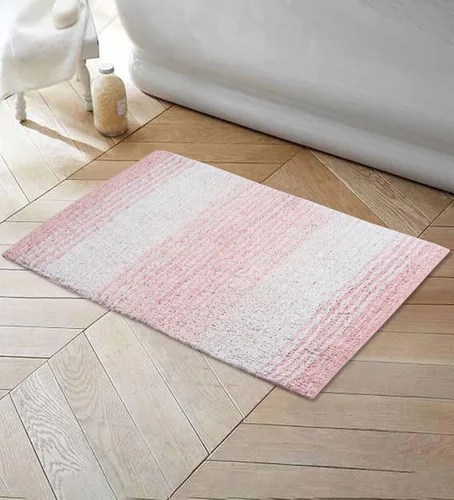 Vista 11 de Home Weavers Gradation Collection - Alfombra de baño 100% algodón, suave y absorbente, antideslizante, lavable a máquina, rectangular, 17 x 24 Beige