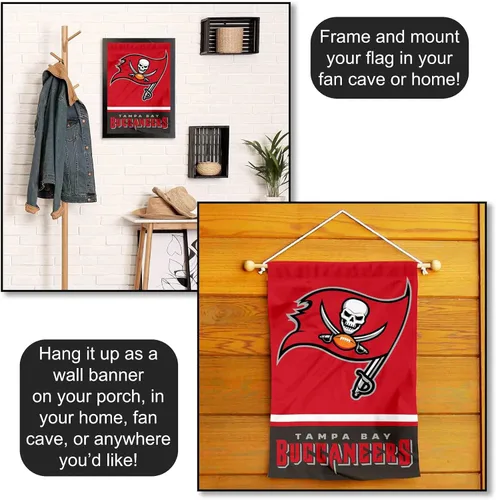 Vista 5 de Bandera de jardín de doble cara de Tampa Bay Buccaneers