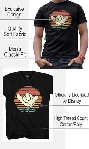 Vista 2 de Disney Mickey Mouse - Camiseta de mano suelta para adultos