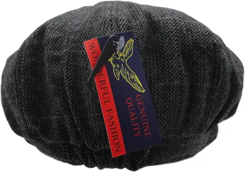 Vista 4 de Gorro de lana para hombre Applejack Houndstooth Plaid Ivy Newsboy