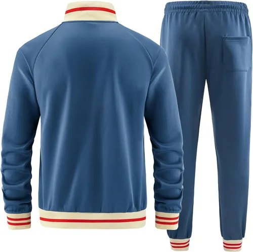 Vista 3 de dioxoib Men Track Suits Sets Long Sleeve Full-zip Sweatsuit Active Jackets and Pants 2 Piece Outfits