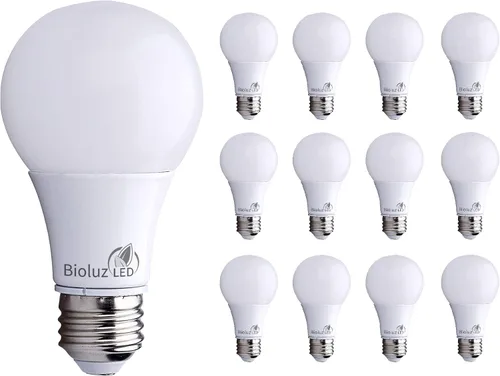 Vista 7 de Bioluz LED Luces para dormitorio, equivalentes a bombillas LED de 60 W, 2700 K blanco cálido, bombillas LED A19 no regulables de 9 W, bombilla LED