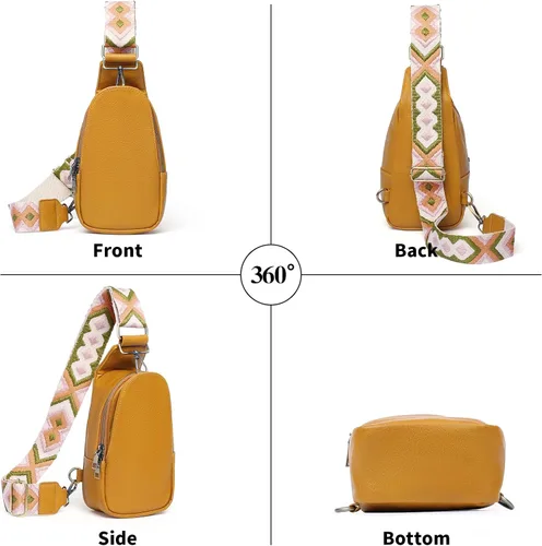 Vista 6 de Mochila para mujer, mochila de viaje de nailon, pequeña bolsa casual, A2-amarillo.