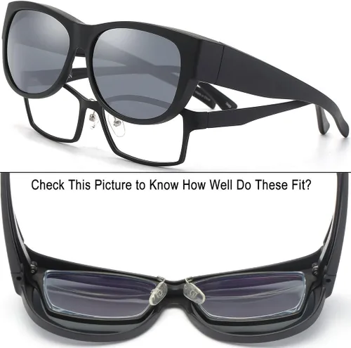 Vista 4 de CAXMAN Polarized Over Glasses Sunglasses for Prescription Frames, Small Medium & Oversized