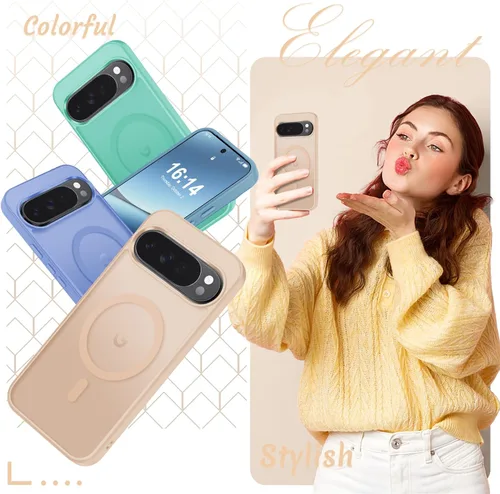 Vista 903 de Funda para Google Pixel 10 Pro XL, cubierta magnética mate, color negro Fit for MagSafe, Screen Protector included, Shockproof Military Grade