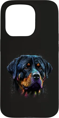 Vista 14 de Rottweiler Dog Face Watercolor Colorful Art Hand Drawn Case for iPhone 17