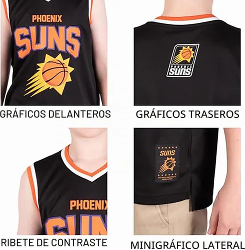 Vista 6 de Ultra Game Youth NBA Official Tank Top Mesh Sleeveless Muscle T-Shirt - Black