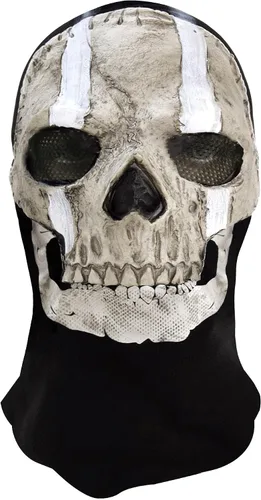 Vista 2 de Máscara facial completa unisex de calavera fantasma, cosplay, Halloween, MW2, máscara facial de fantasma aterrador, pasamontañas