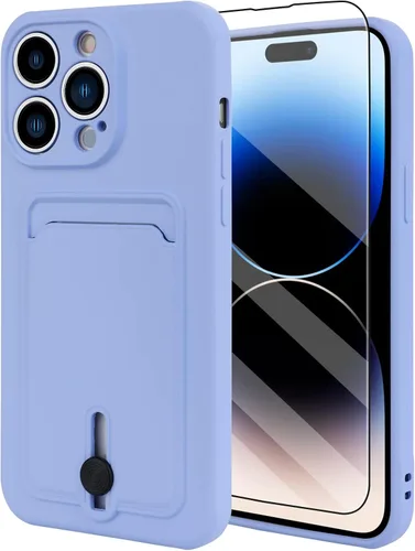 Vista 67 de MZELQ Cartera de TPU Compatible con Funda iPhone 12, Portarjetas Protección de Cámara Cubierta + Protector de Pantalla, Ranura Empujable para Niñas