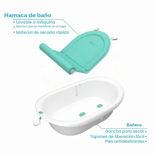 Vista 3 de Frida Baby Kit de baño 4 en 1 Grow-with-Me y Control The Flow Rinser Cup Bath Time
