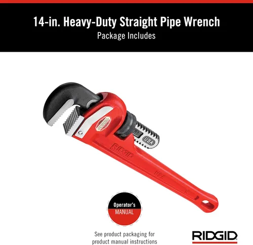 Vista 15 de RIDGID 31025 Llave de tubo recta modelo 18 resistente, llave de fontanería de 18 pulgadas