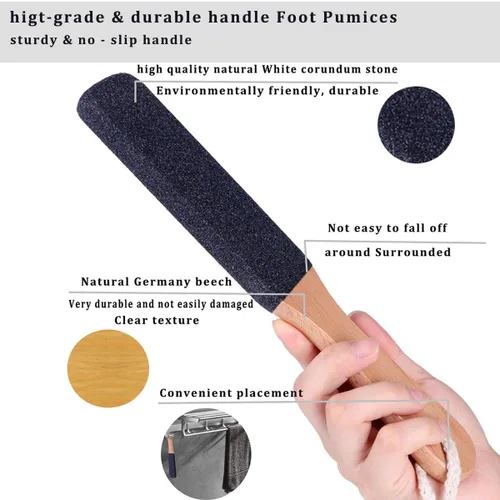 Vista 4 de LEKESI - Lima de piedra pómez para retirar callosidades y piel muerta de los pies, herramienta para exfoliar y masajear los pies, se usa con pies