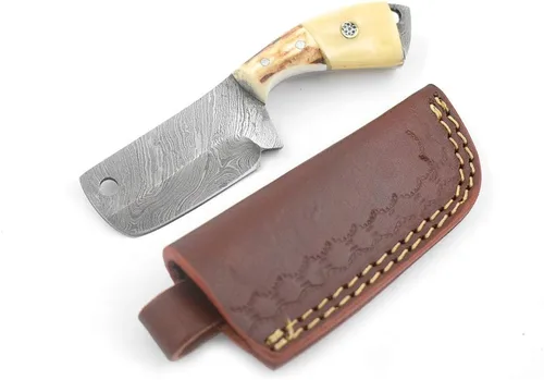 Vista 2 de Colección Real Damascu-Blade Cuchilla Fija Mini Chef Cleaver