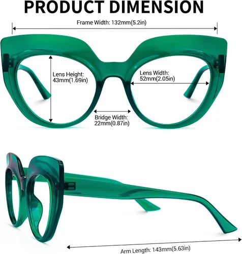 Vista 3 de Zeelool Gafas de bloqueo de luz azul ojo de gato para mujeres elegantes gafas gruesas Depp OP01884