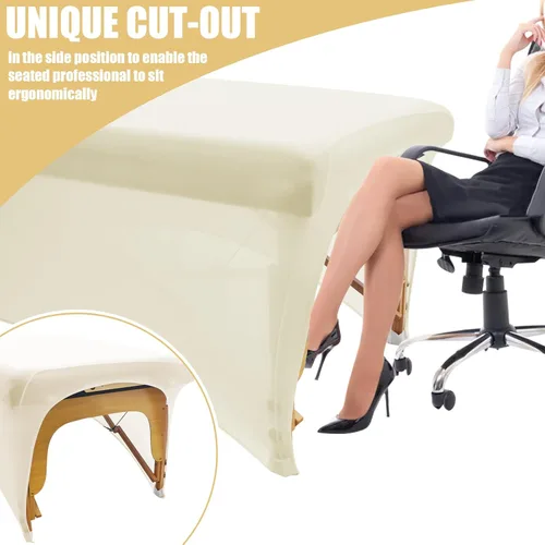 Vista 4 de Funda de cama elástica para cama de extensión de pestañas, juego de sábanas protectoras de tratamiento de spa para decoración de cama de pestañas