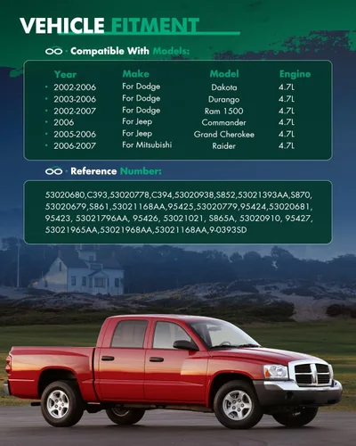Vista 4 de SCITOO TKMI047L Kit de cadena de distribución Tensor Riel guía Piñón piñón de manivela Piñón tensor rueda dentada para Jeep COMMANDER Mitsubishi