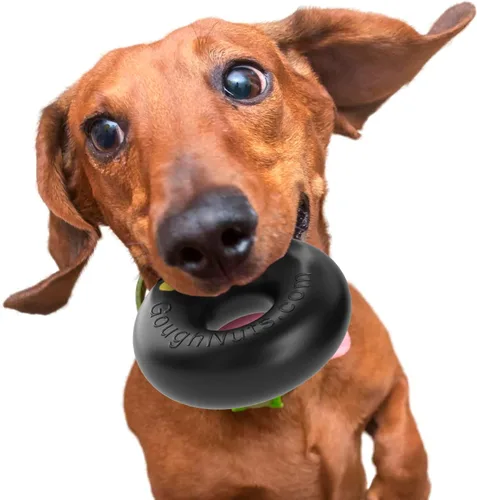 Vista 17 de Goughnuts - Juguete de goma para morder para perros Med.75, verde, anillo