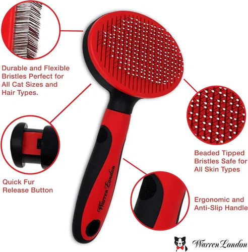Vista 2 de Warren London Paquete de spray desenredante para gatos con cepillo de clavijas para cabello enmarañado Acondicionador sin enjuague para mascotas