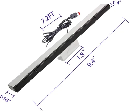 Vista 3 de Xahpower Barra de sensor para Wii, barra de sensor de rayos infrarrojos con cable de repuesto para consola Nintendo Wii y Wii U