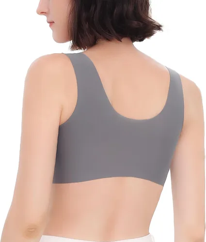 Vista 3 de FallSweet Sujetador con cierre frontal para mujer, brasier sin varillas sin costuras, brasier cómodo sin excavación