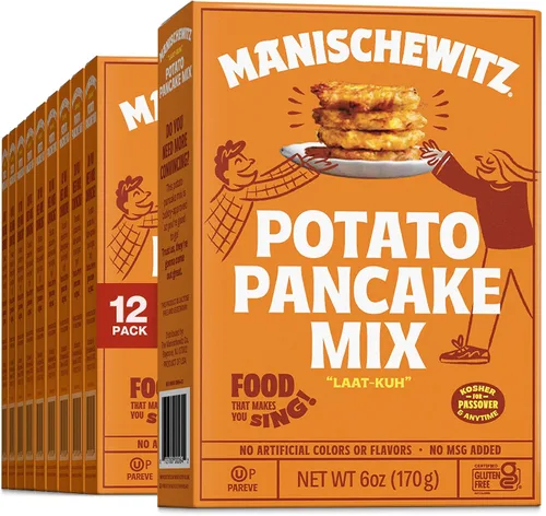 Vista 3 de Manischewitz - Mezcla de panqueques de papa (2 unidades) sin gluten, sin MSG, estilo tradicional