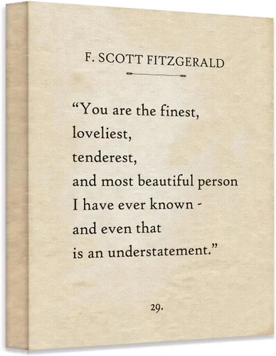 Vista 8 de F. Scott Fitzgerald - You Are The Finest - Impresión enmarcada de 11 x 14 pulgadas, elegante regalo de aniversario y boda, arte de pared literario