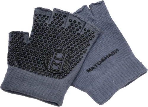 Vista 3 de Mato & Hash Guantes de agarre sin dedos para yoga, pilates Negro-gris-opaco