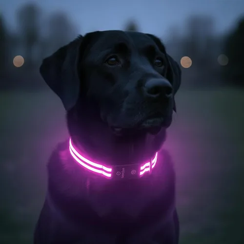 Vista 7 de Tractive Collar de perro con luz LED recargable USB impermeable (azul)