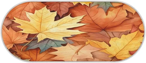 Vista 3 de cfpolar Maple Leaves Bathroom Rugs Non-Slip Bath Rug Microfiber Bath Mat Absorbent Kitchen Mats and Rugs Machine Washable Oval Plush Floor Mat for